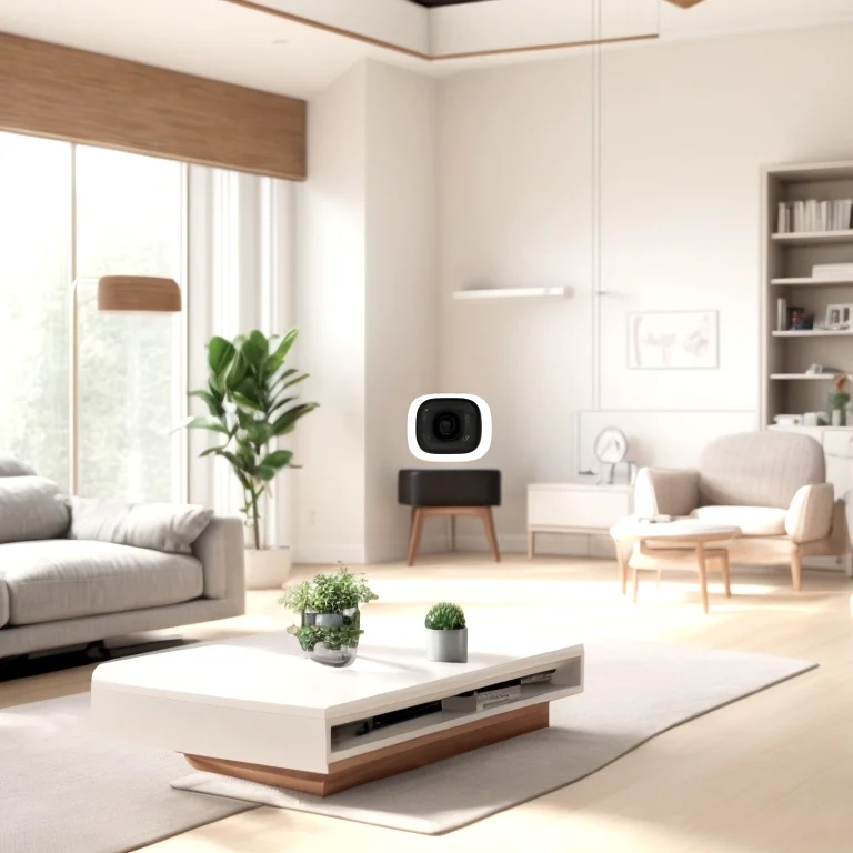 Illustration of AI-powered smart home devices in modern Swiss home